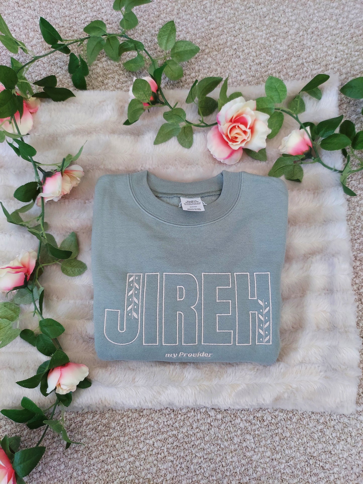 JIREH Embroidered Crew / Sage