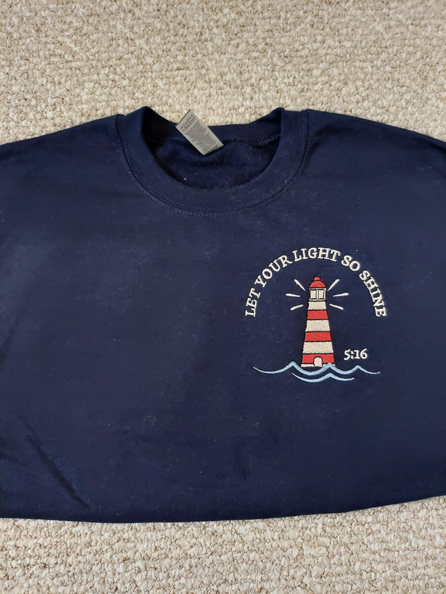 Oopsies! Let Your Light So Shine Embroidered Crew - Medium - Navy