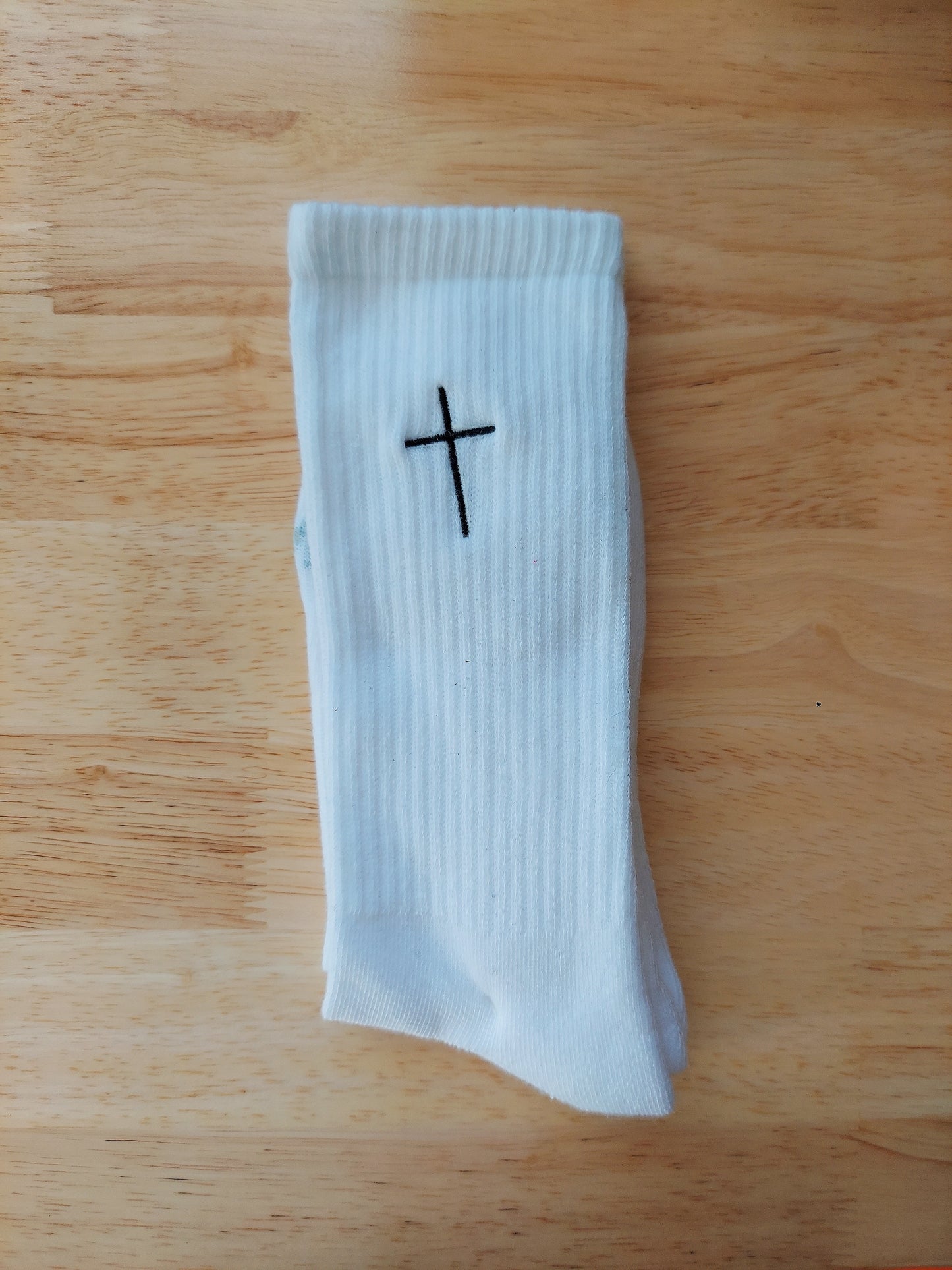 Oopsies! Cross Socks - White