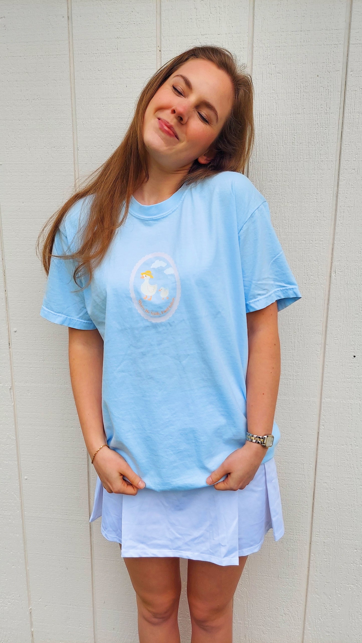 Where He Leads, I Will Follow Tee / Blue
