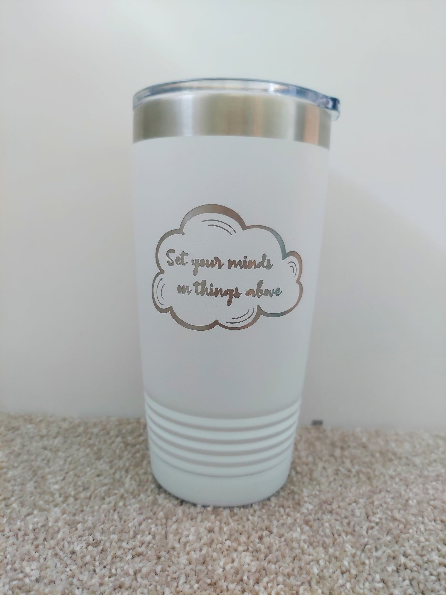 Set Your Mind On Things Above Tumbler / White