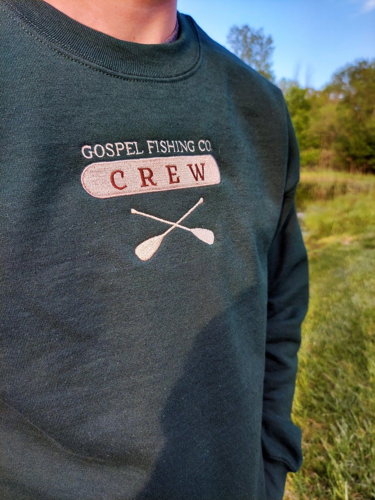 Gospel Fishing Co Embroidered Crew / Beige