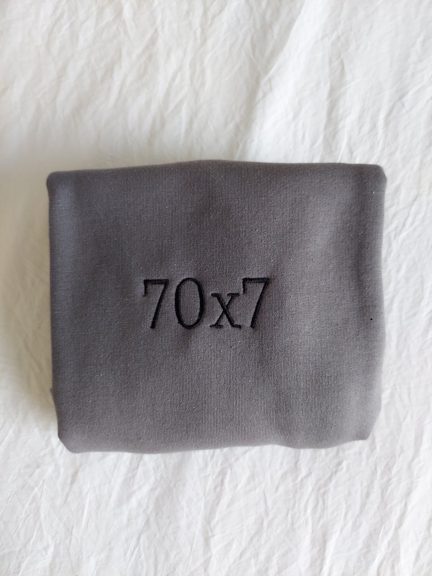 70x7 Embroidered Crew / Gray