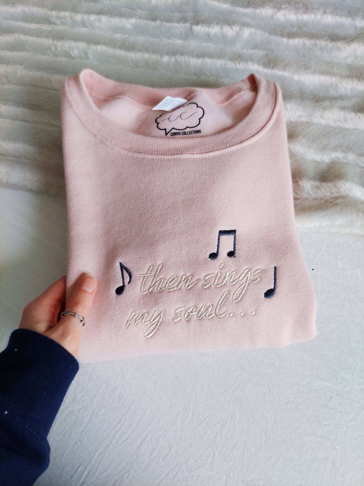 Then Sings My Soul Embroidered Crew / Blush