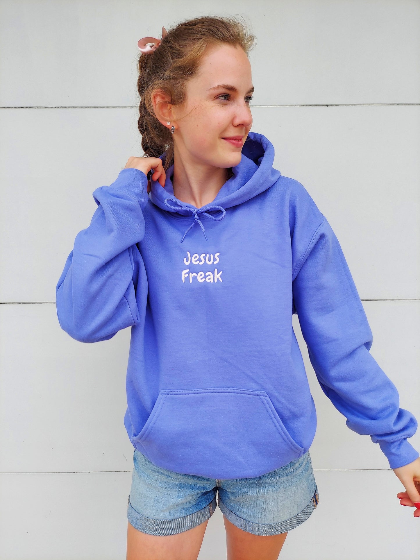 Jesus Freak Embroidered Hoodie / Periwinkle