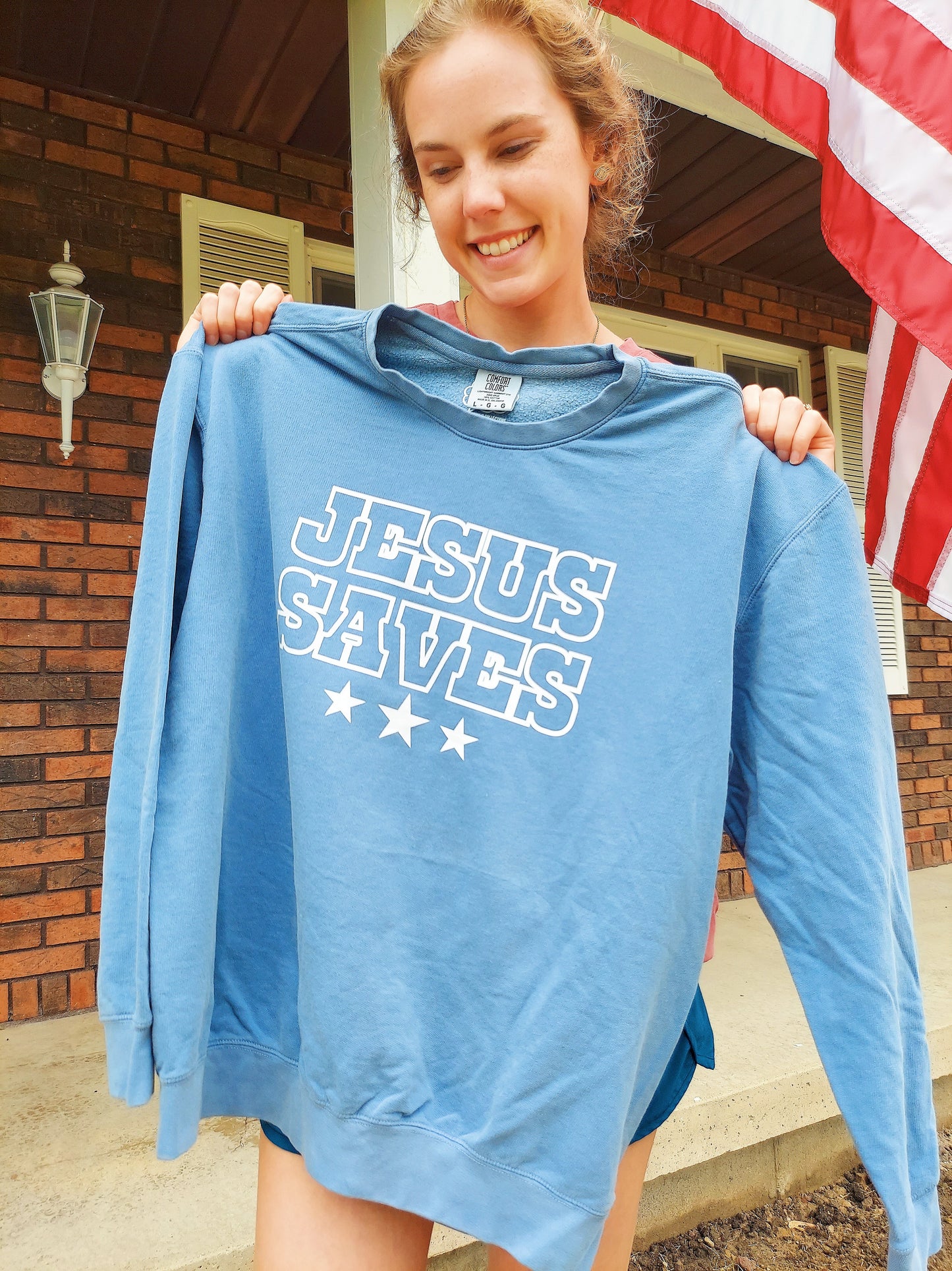 Jesus Saves Crew / Blue