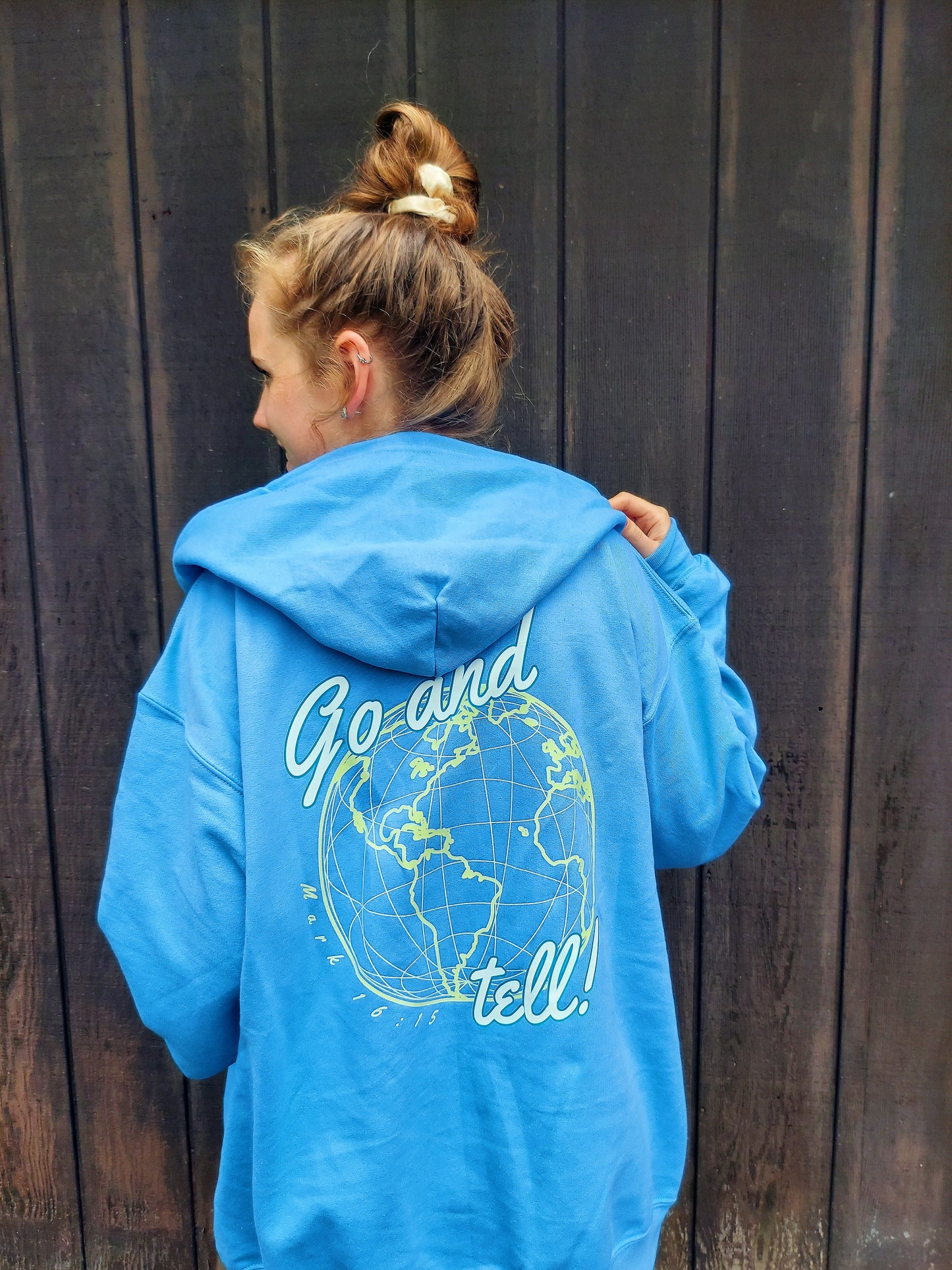 Go & Tell Full Zip Hoodie / Blue