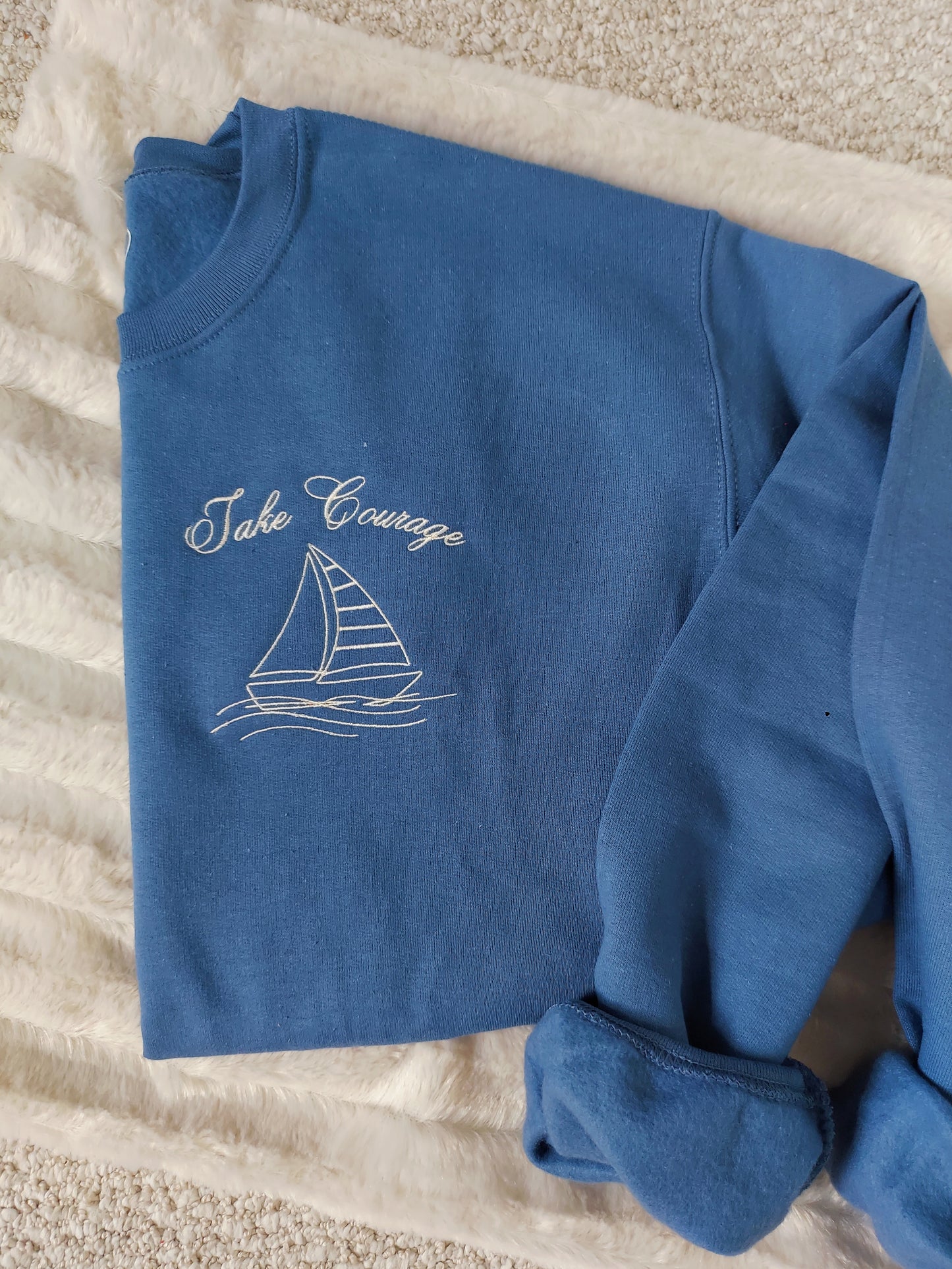 Take Courage Embroidered Crew / Pink