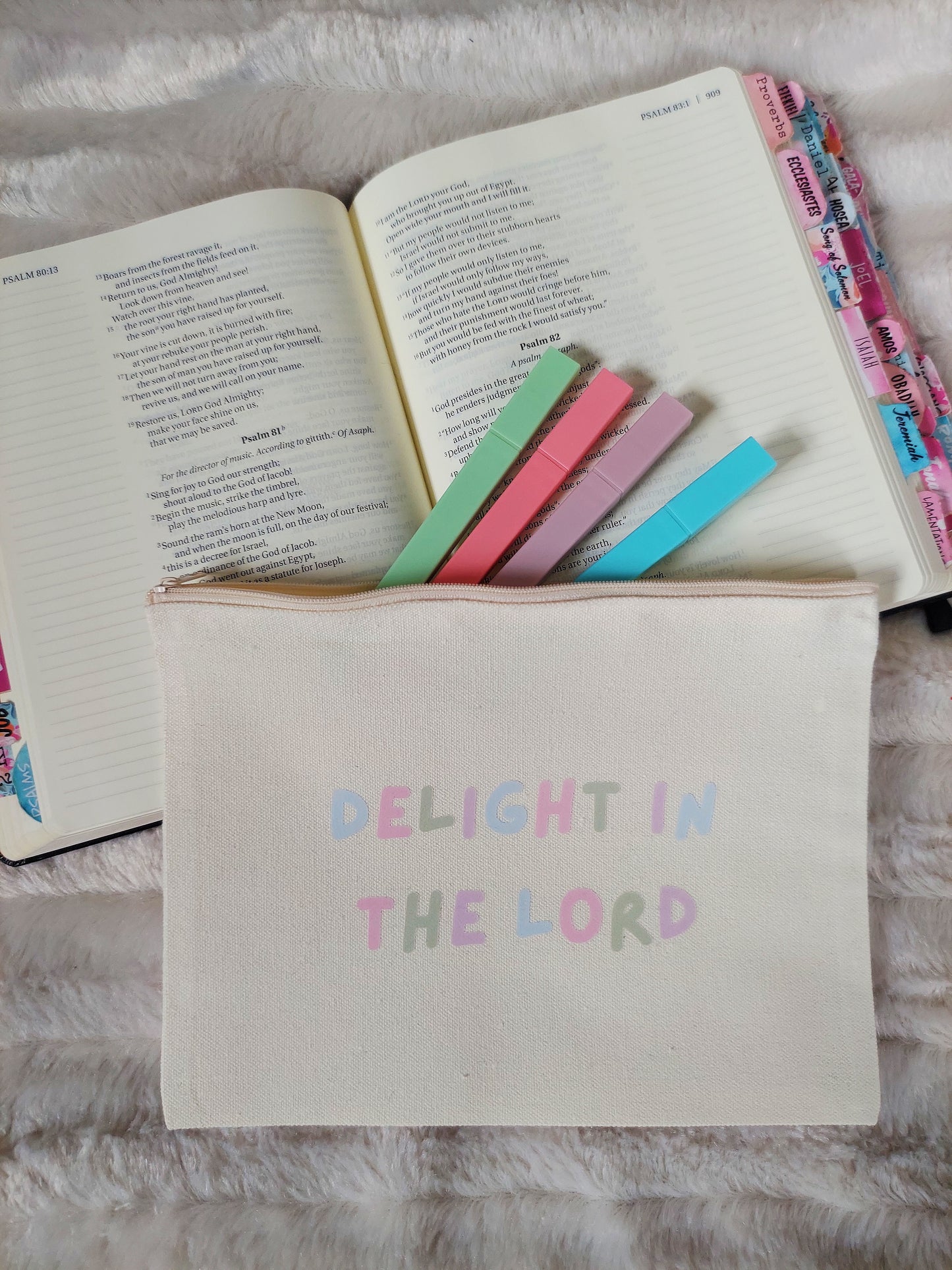 Delight In The Lord / Canvas Pencil Pouch