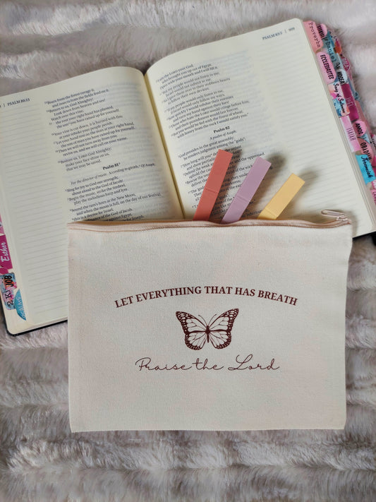 Let Everything Let Has Breath Praise The Lord / Canvas Pencil Pouch