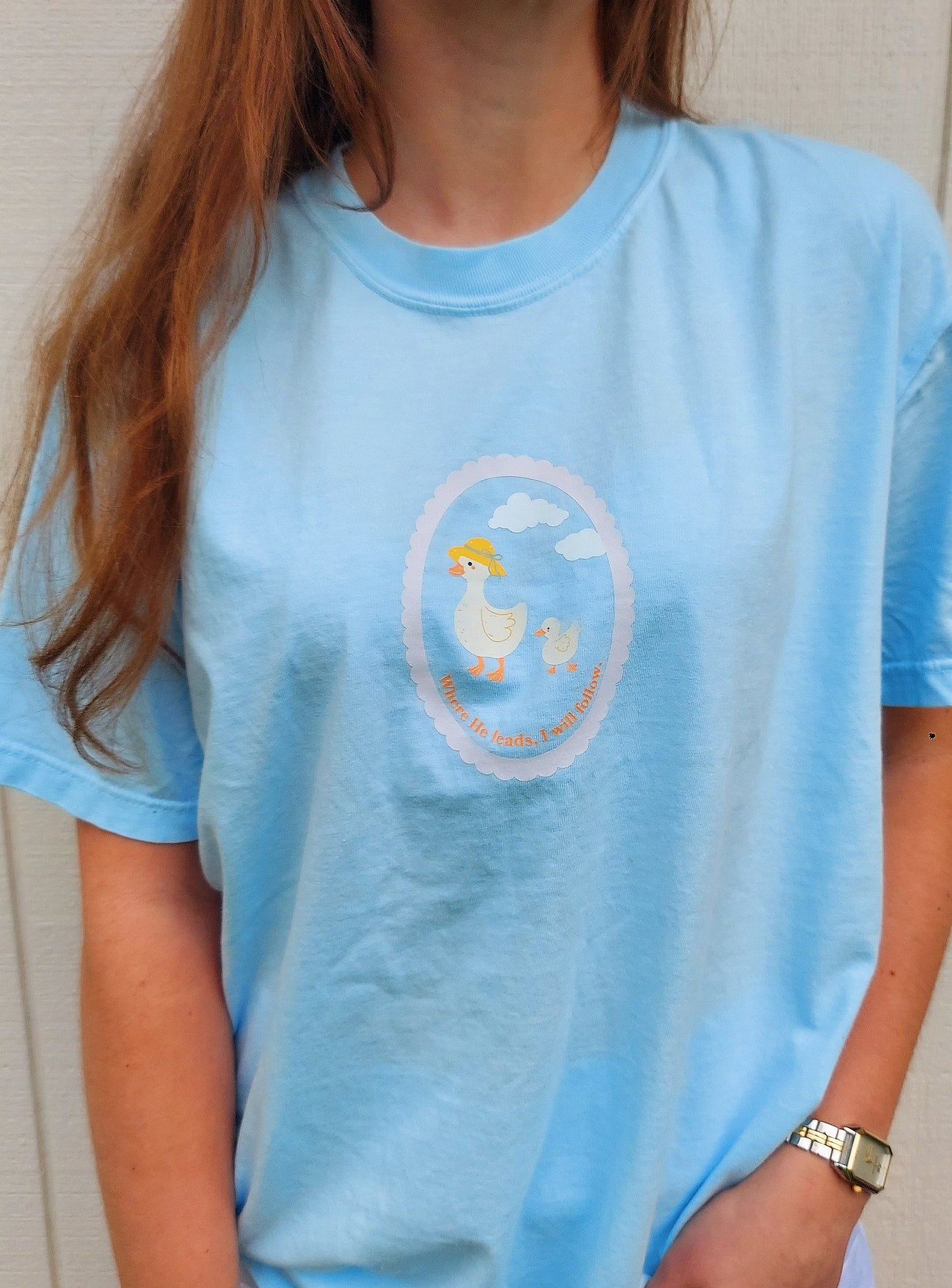 Where He Leads, I Will Follow Tee / Blue