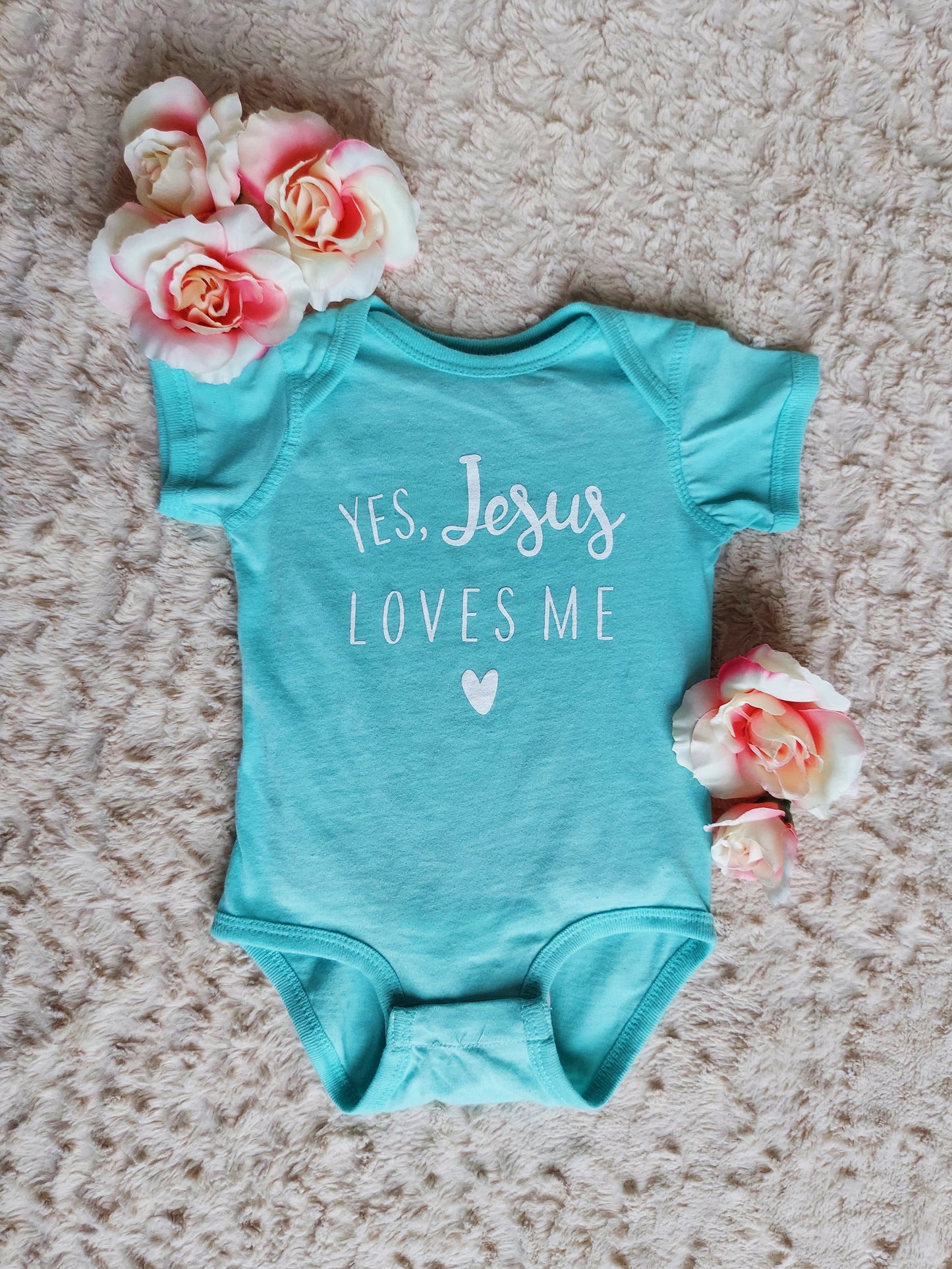 Yes, Jesus Loves Me Baby Onesie / Blue