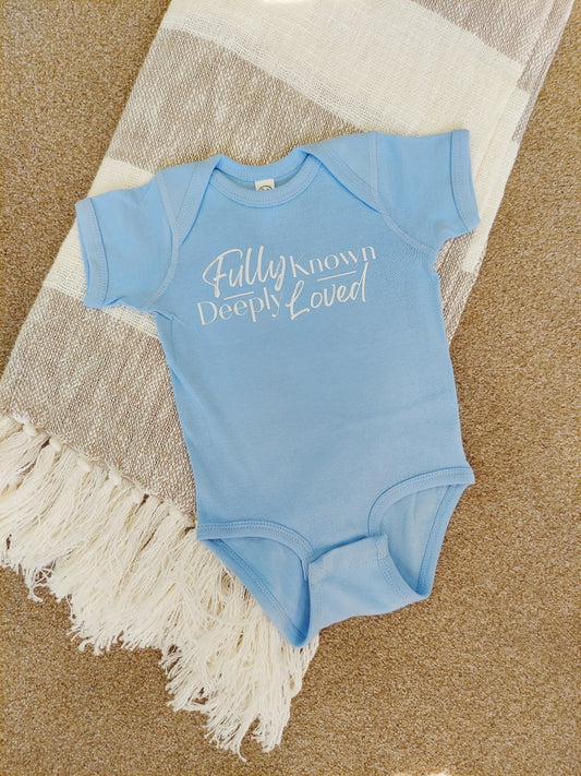 Fully Known Deeply Loved Onesie / Blue