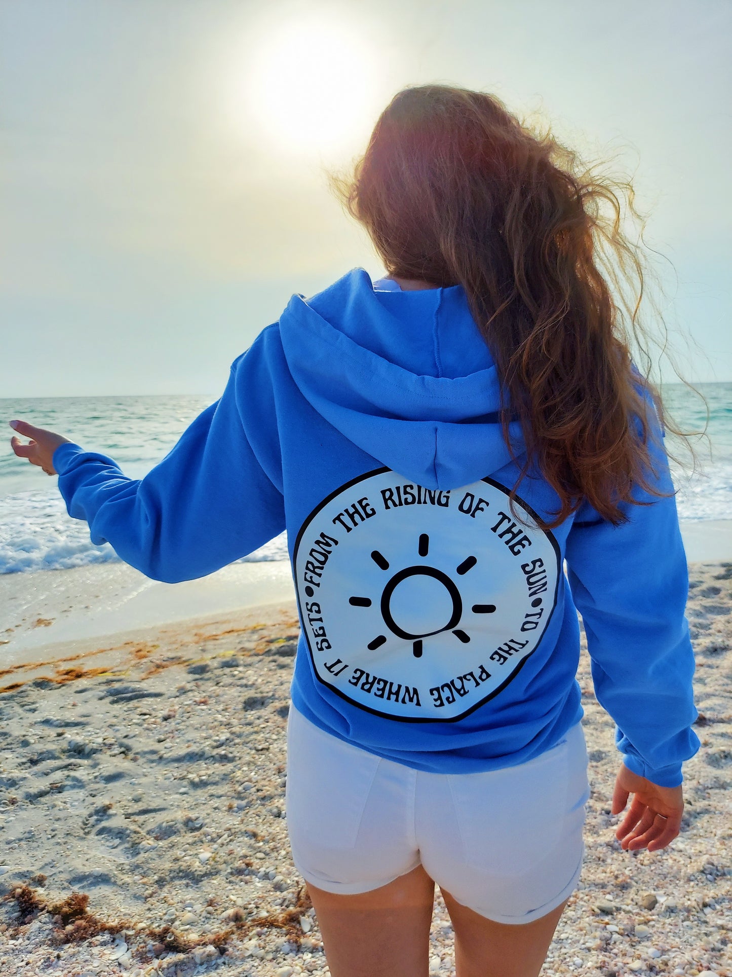 From The Rising Of The Sun Full Zip Hoodie / Blue
