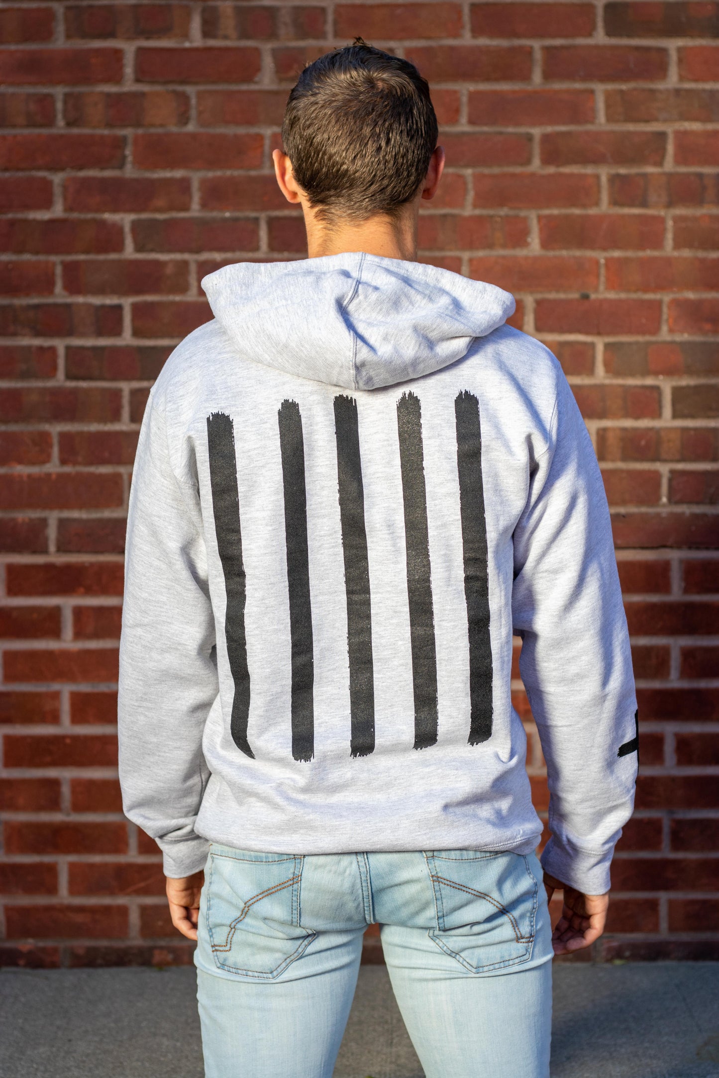 By His Stripes Hoodie / Gray